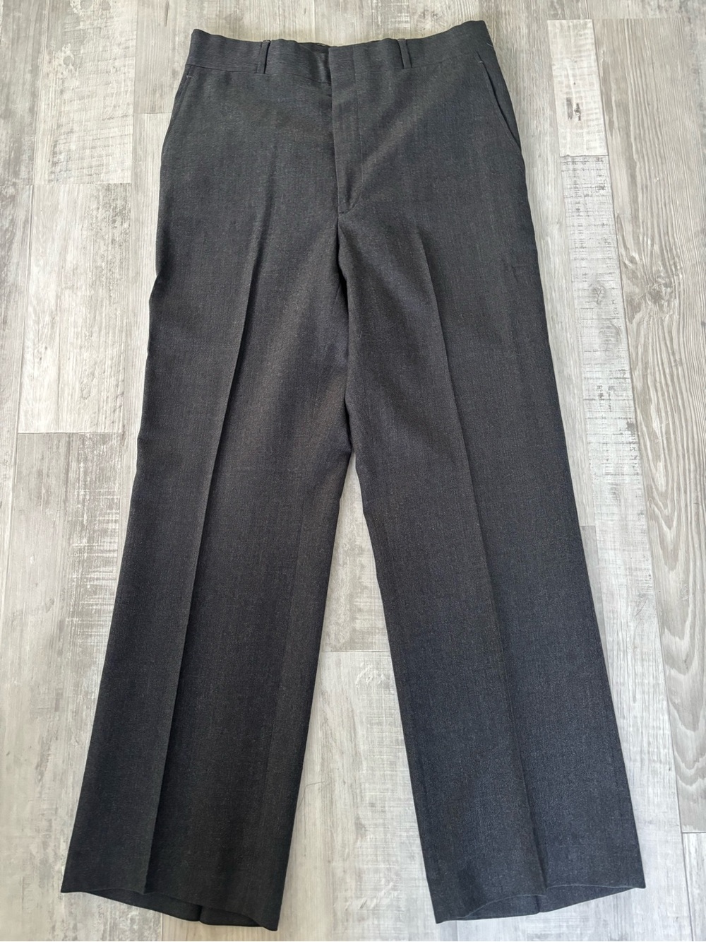 Bachrach Men's Dark Gray Wool Dress Pants